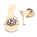 Sandales Couture CHANEL T 39,5 lamé doré
