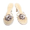 Couture CHANEL T 39,5 gold lame sandals