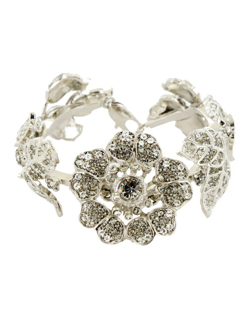 Manchette VALENTINO rose strass ruthénium