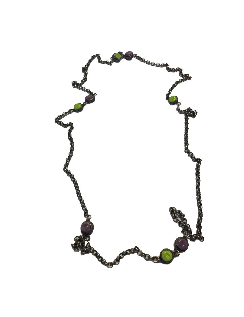 Collier Marguerite de Valois chaîne argent vieilli