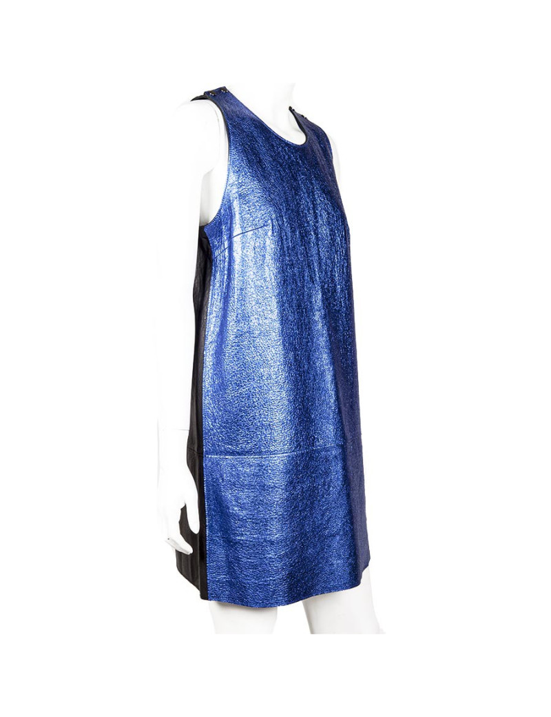 Robe PHILLIP LIM cuir bleu métallisé