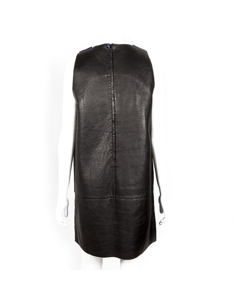 Robe PHILLIP LIM cuir bleu métallisé