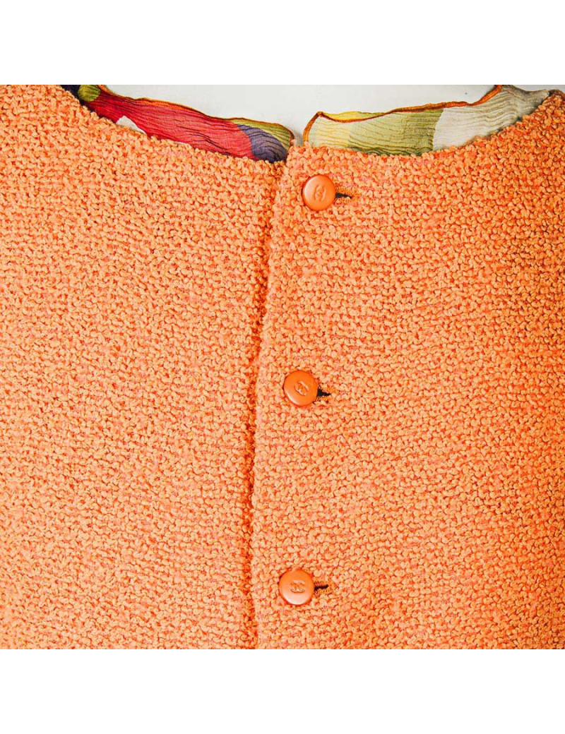 All CHANEL T 34 en top and skirt coral