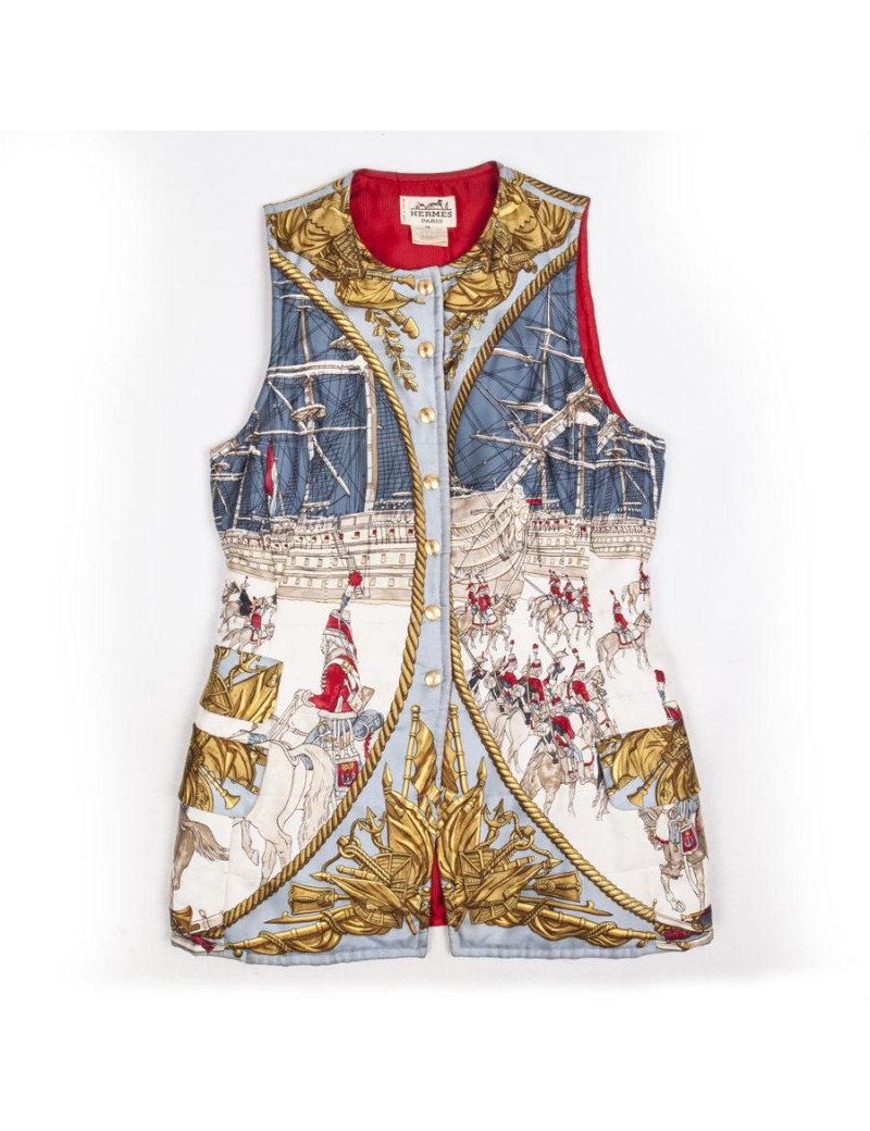 Vest HERMES t 38 en "Navy and cavalry"