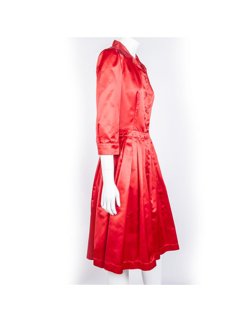 Dress PRADA T 40 IT / 36 en red silk re-release