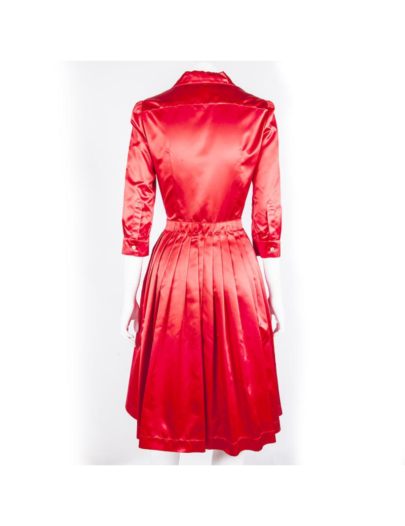 Dress PRADA T 40 IT / 36 en red silk re-release