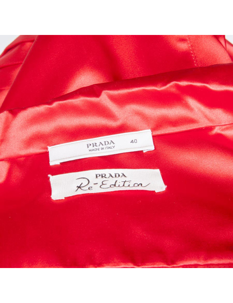Dress PRADA T 40 IT / 36 en red silk re-release