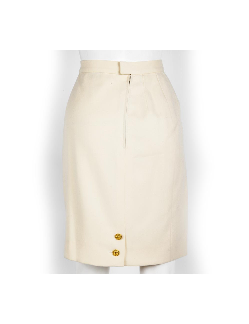 Jupe CHANEL t38 FR en laine écrue