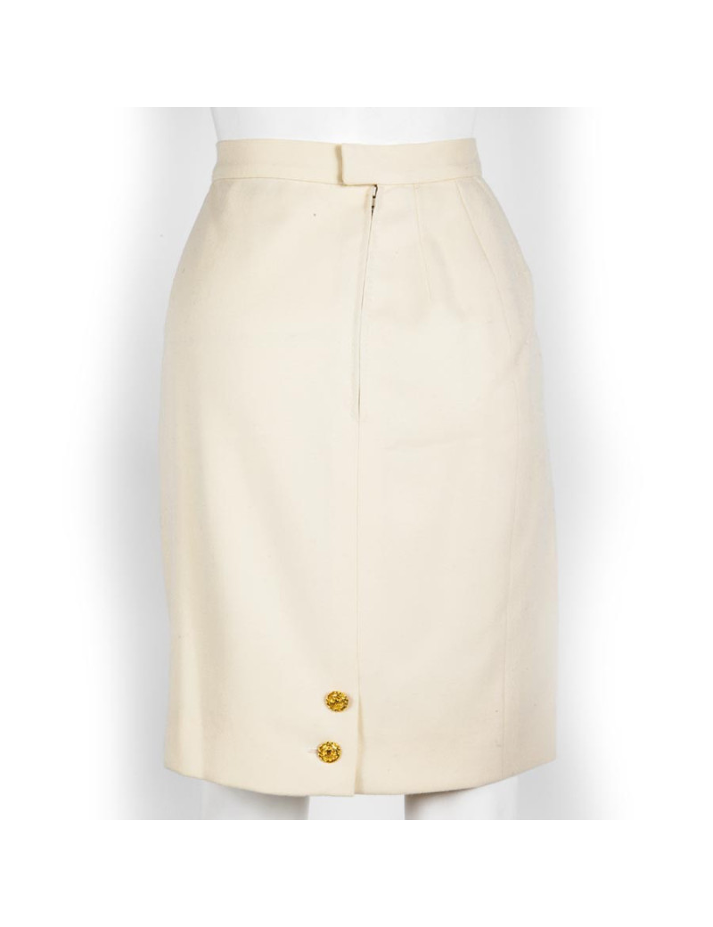 CHANEL t38 en in Ecru wool skirt
