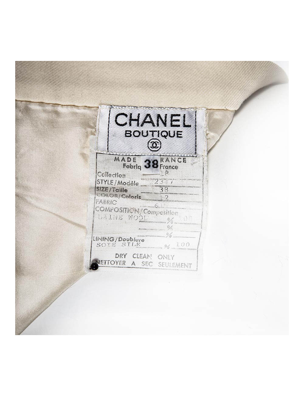 Jupe CHANEL t38 FR en laine écrue