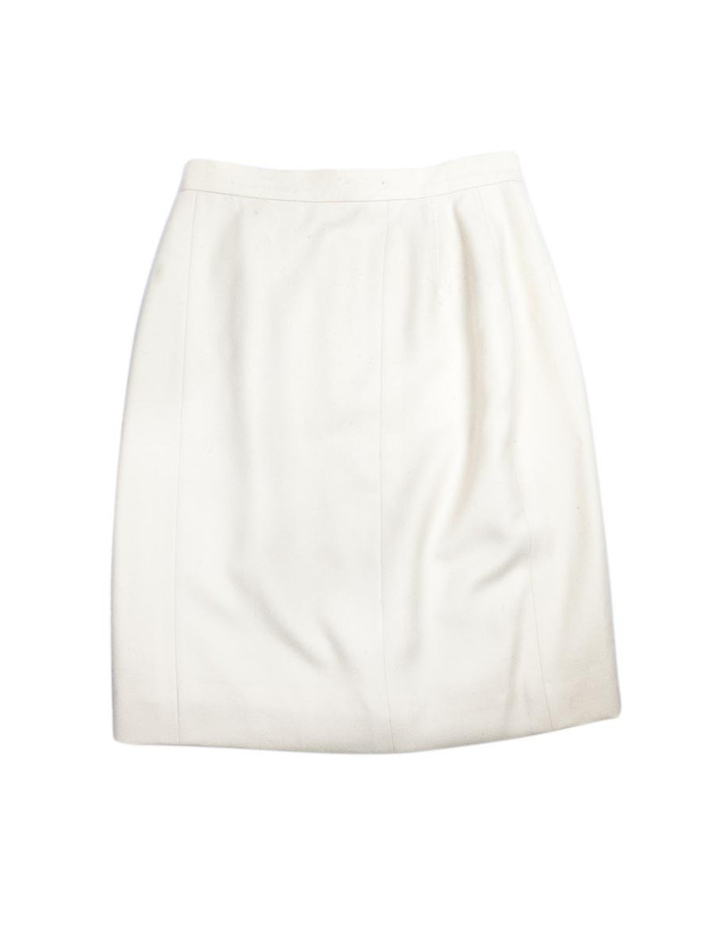 CHANEL t38 en in Ecru wool skirt