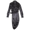 YVES SAINT LAURENT T 38 en black silk dress