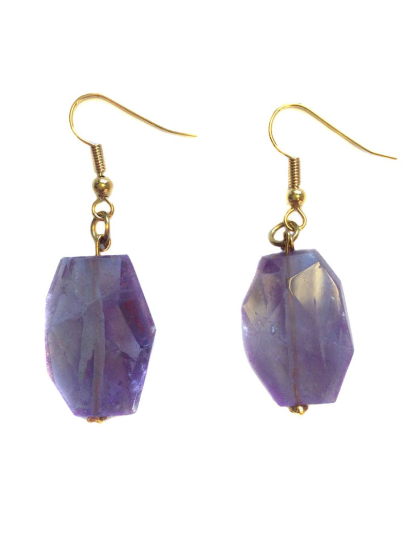 Clous d'oreille  MARGUERITE DE VALOIS  améthyste clair