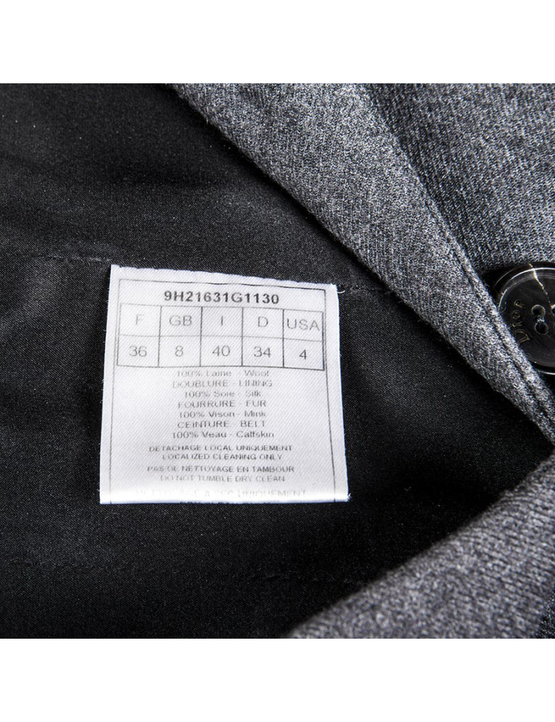  CHRISTIAN DIOR sheath dress in gray wool size 36EU