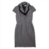  CHRISTIAN DIOR sheath dress in gray wool size 36EU