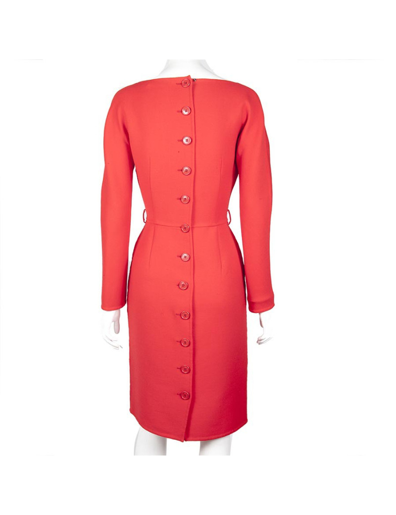 CHRISTIAN DIOR T 36/38 FR red dress in wool