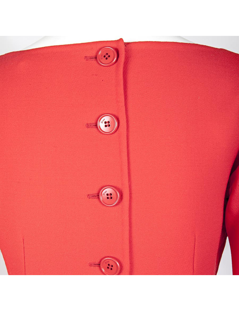 CHRISTIAN DIOR T 36/38 FR red dress in wool