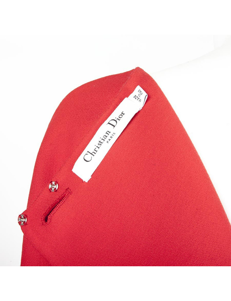 CHRISTIAN DIOR T 36/38 FR red dress in wool