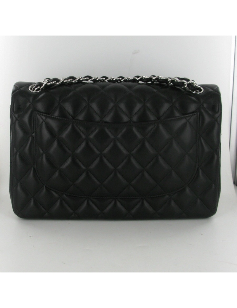 Jumbo cuir noir CHANEL