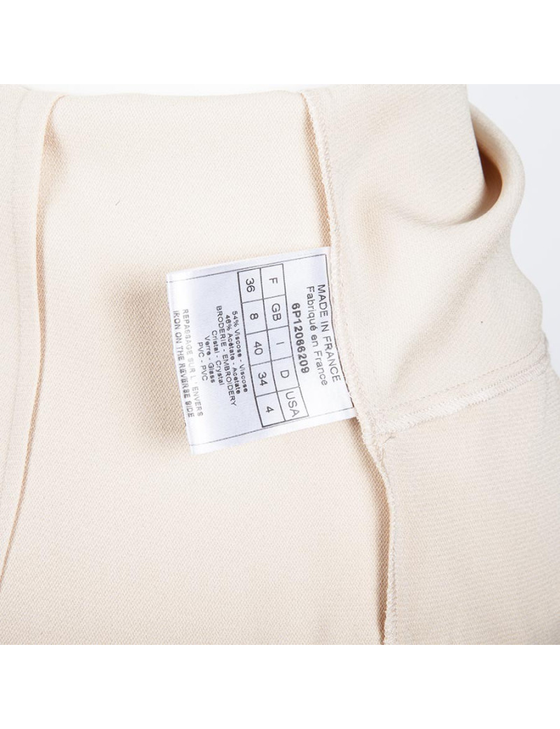 CHRISTIAN DIOR Cocktail Dress in Beige Silk Crepe Size 36FR