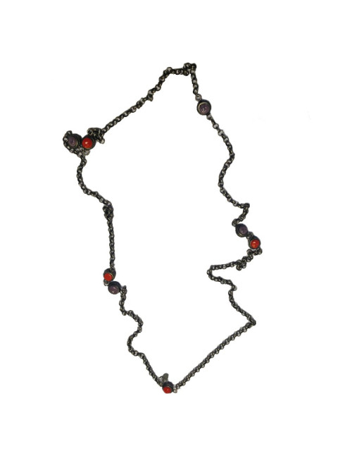 Collier Marguerite de Valois pâte de verre multicolore