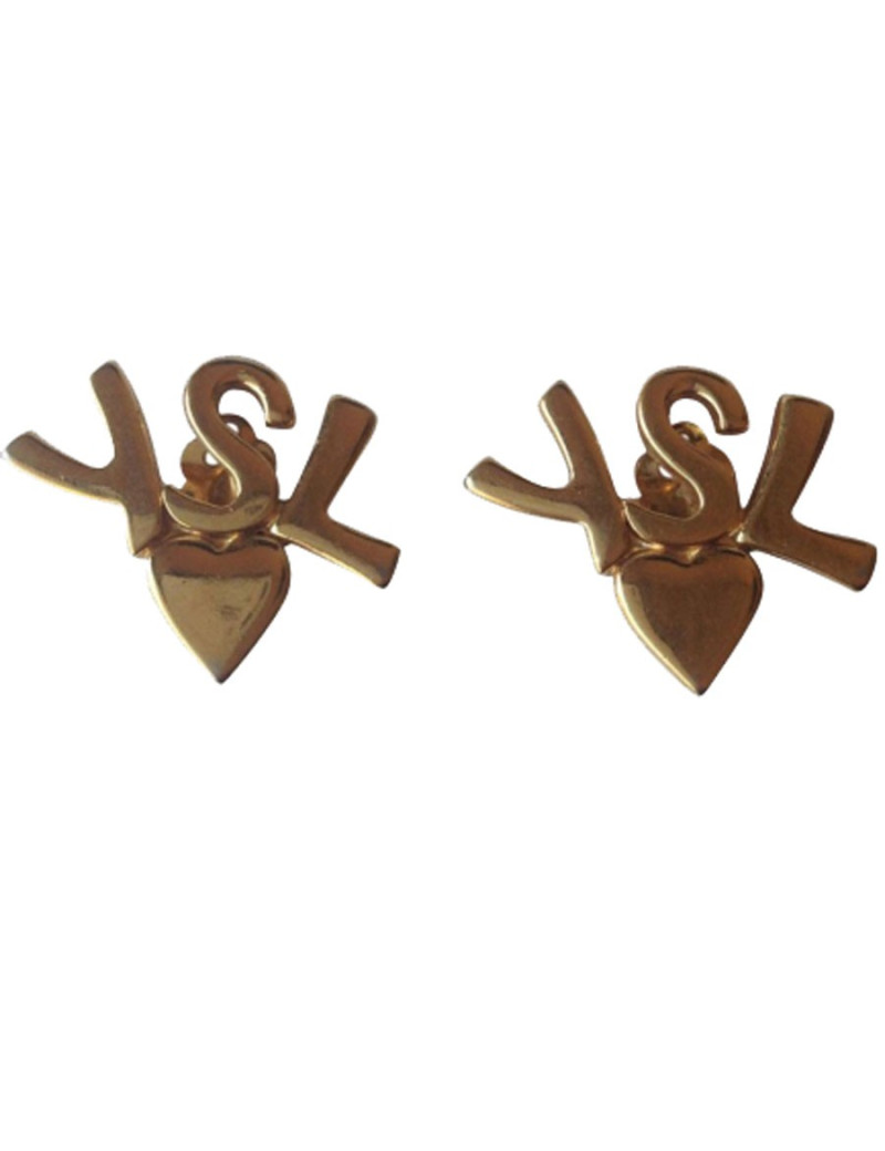 Clips "YSL" YVES SAINT LAURENT dorés
