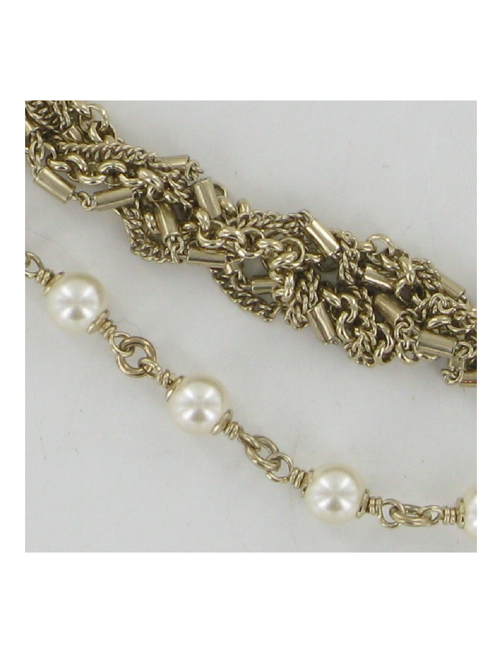 Collier CC strass et perles CHANEL