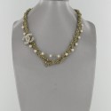 Necklace CC rhinestones and pearls CHANEL