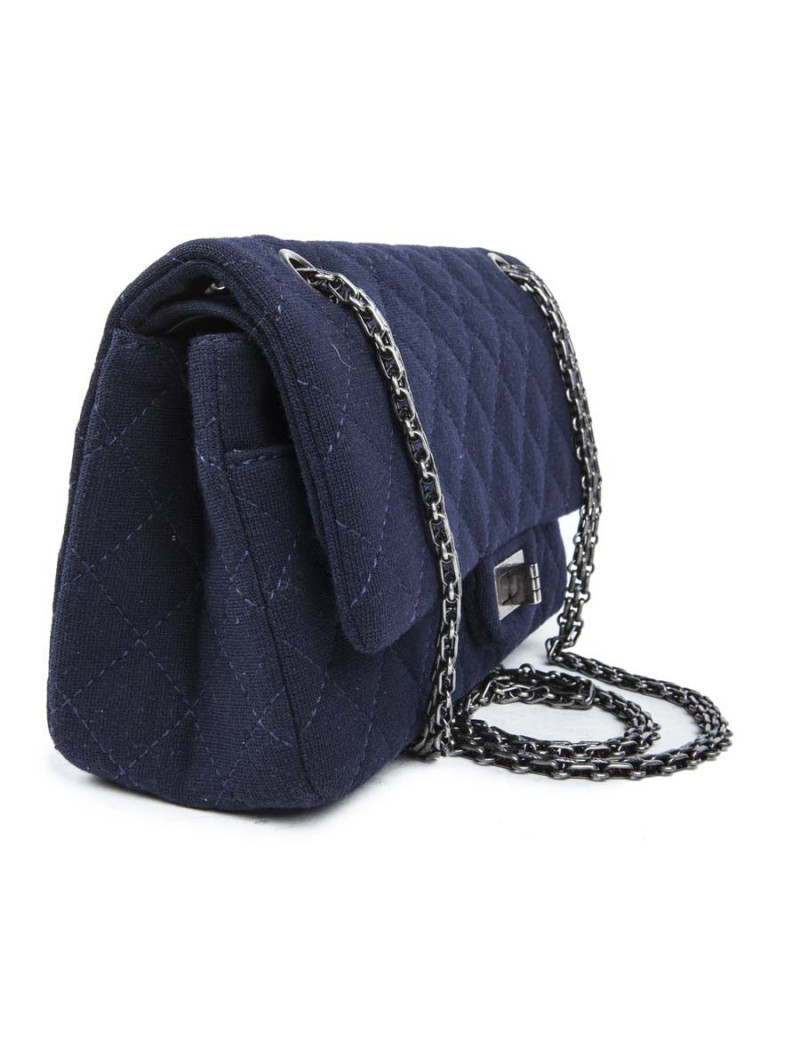 Timeless CHANEL blue jersey purse