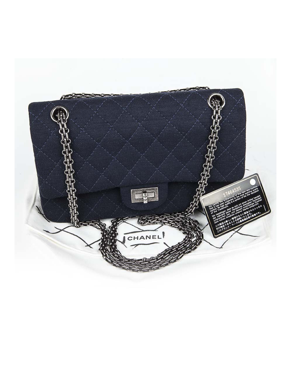 Timeless CHANEL blue jersey purse