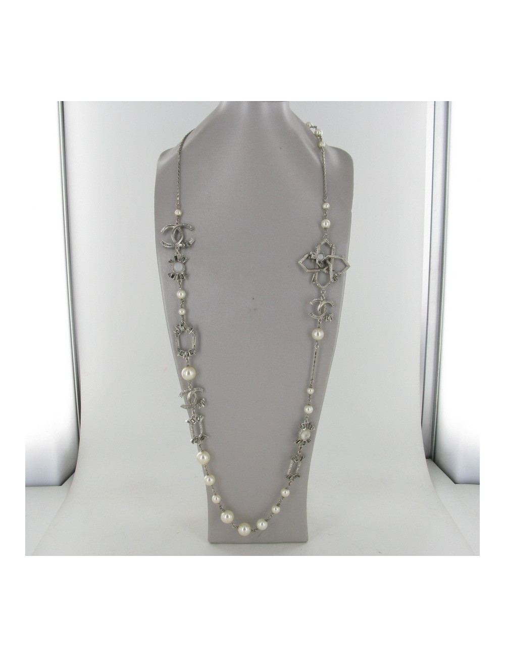 Sautoir perles et strass CHANEL