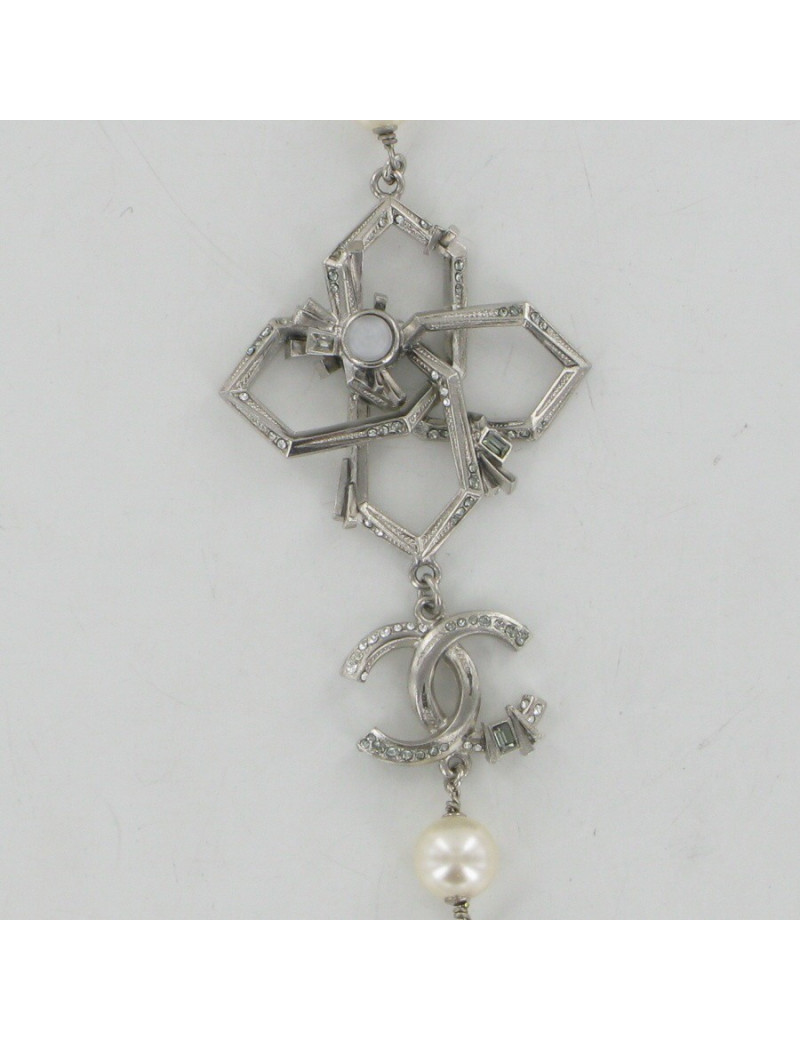 Sautoir perles et strass CHANEL