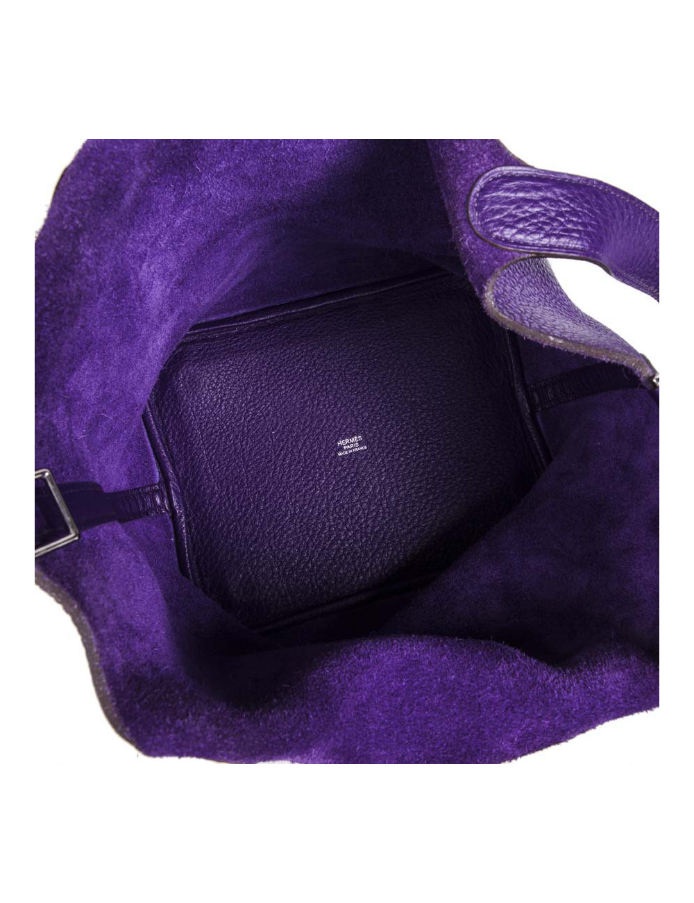 Sac Picotin HERMES cuir grainé violet