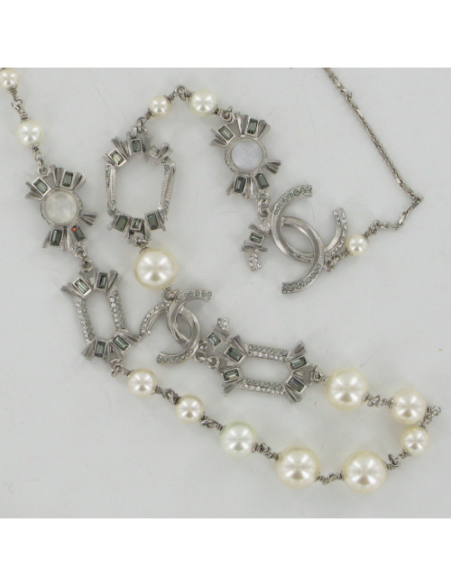 Sautoir perles et strass CHANEL