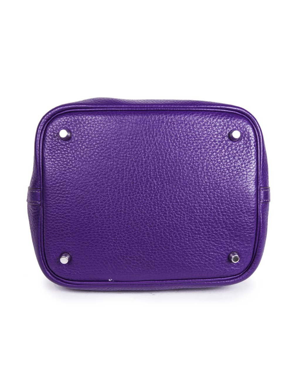 Sac Picotin HERMES cuir grainé violet