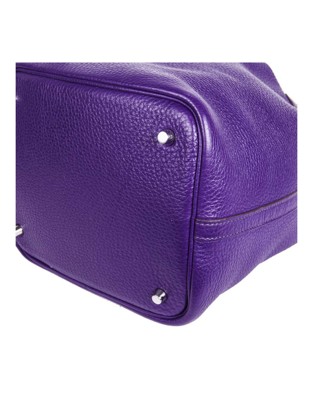 Sac Picotin HERMES cuir grainé violet