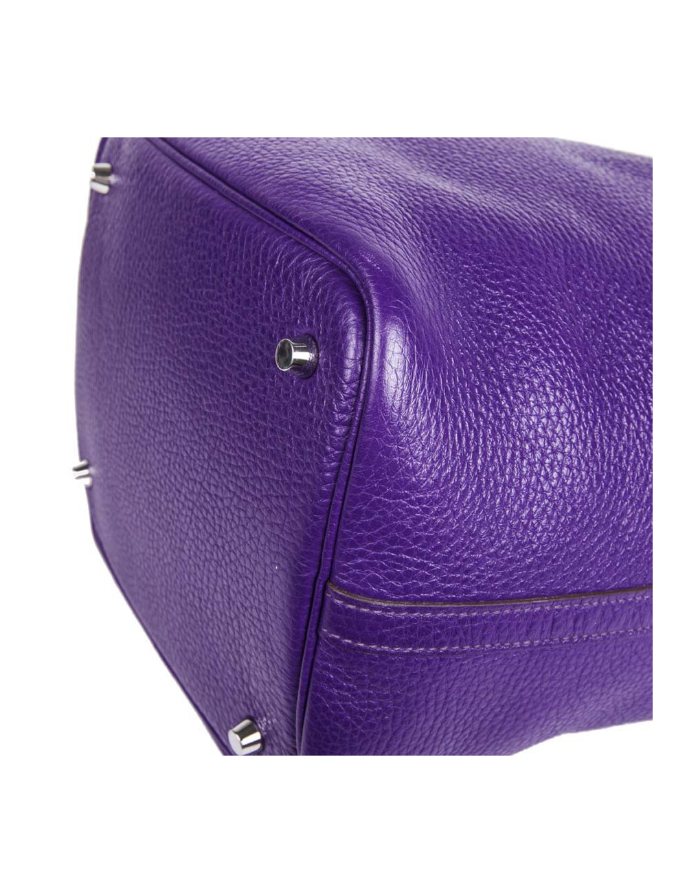 Sac Picotin HERMES cuir grainé violet