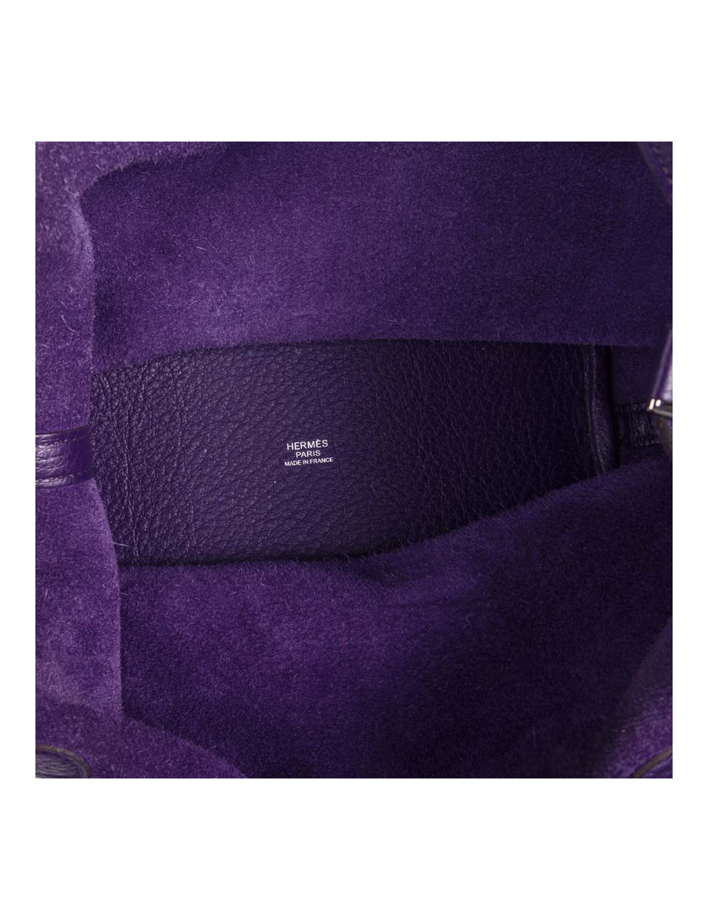 Picotin HERMES leather grained purple GM bag