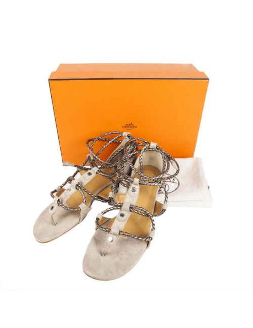 Sandales HERMES T 38.5 spartiates