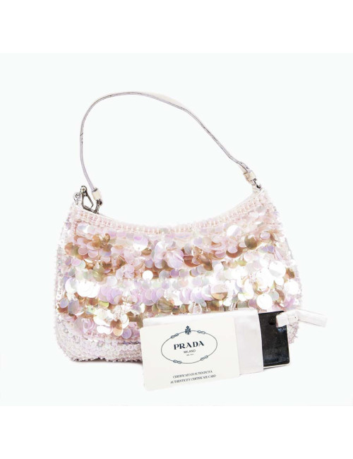 Sac du soir PRADA rose à sequins