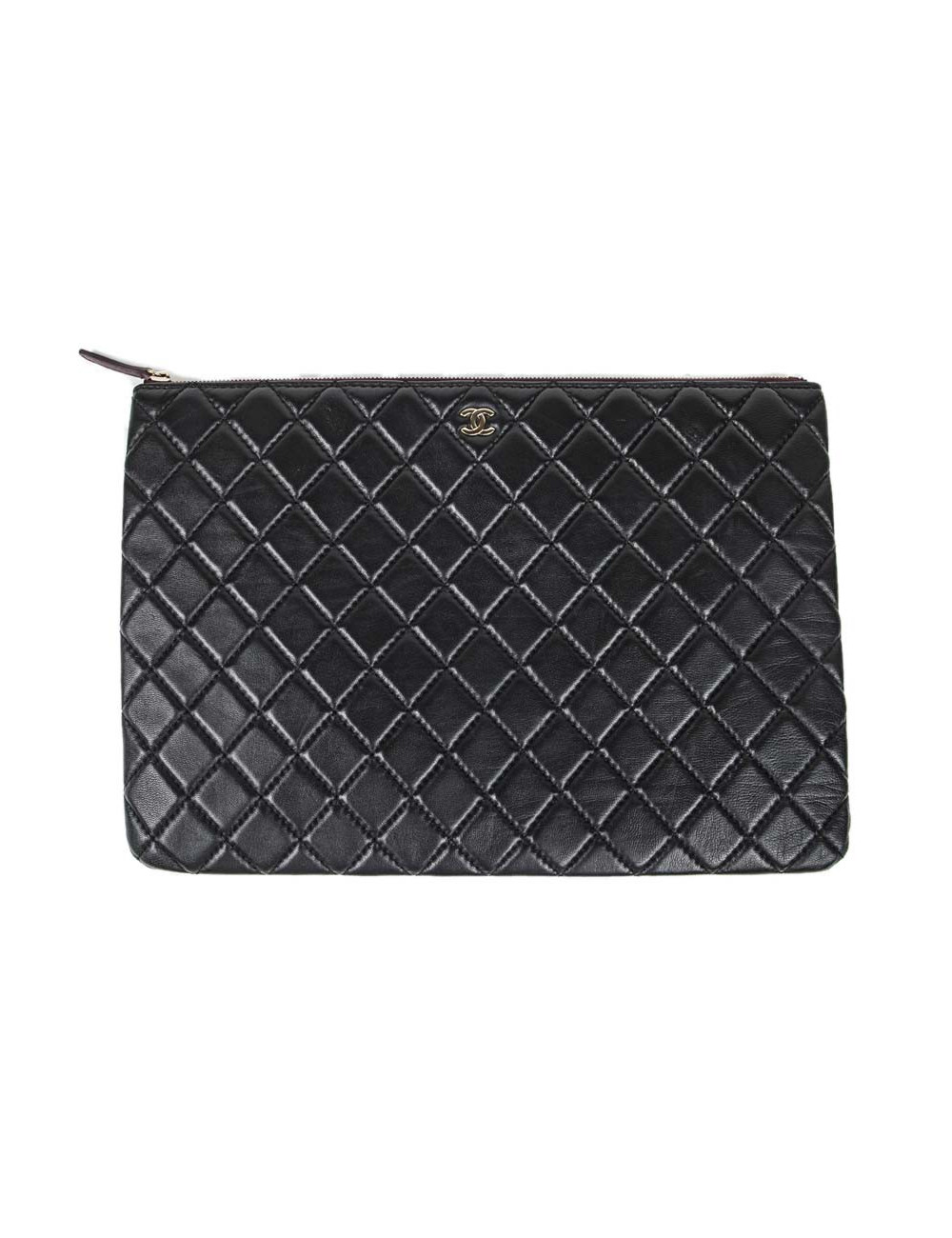 Pochette matelassée CHANEL noire