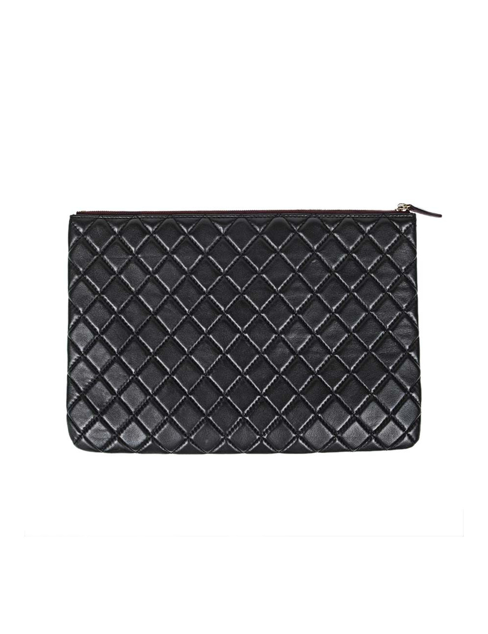 CHANEL black quilted pouch