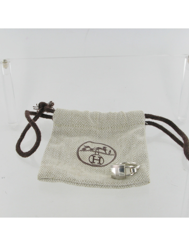 Bague argent massif cadenas HERMES