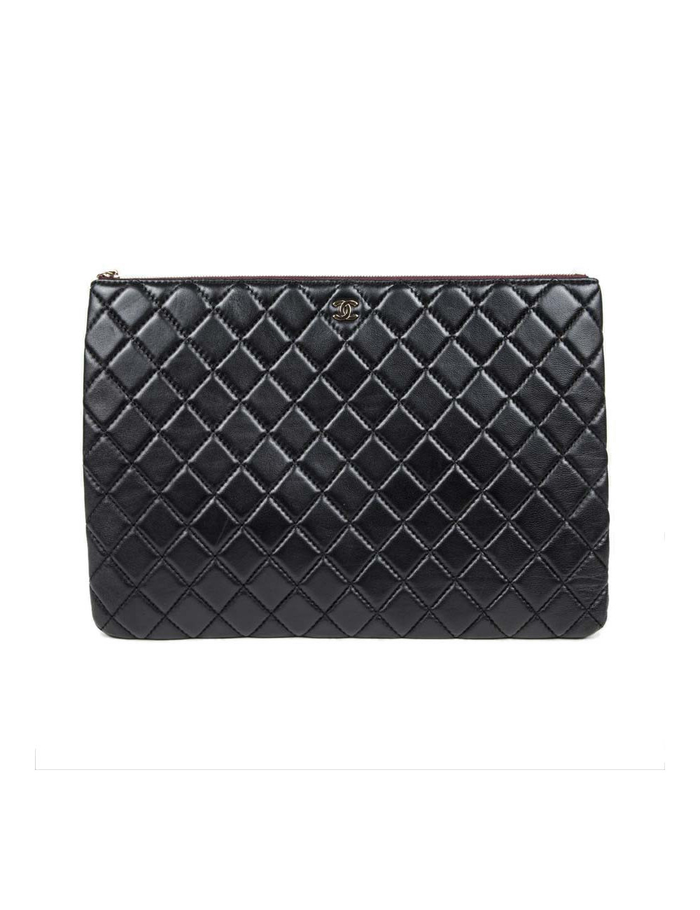 Pochette matelassée CHANEL noire