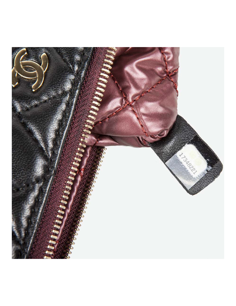 CHANEL black quilted pouch
