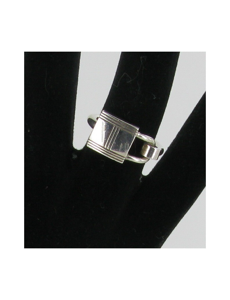 Bague argent massif cadenas HERMES
