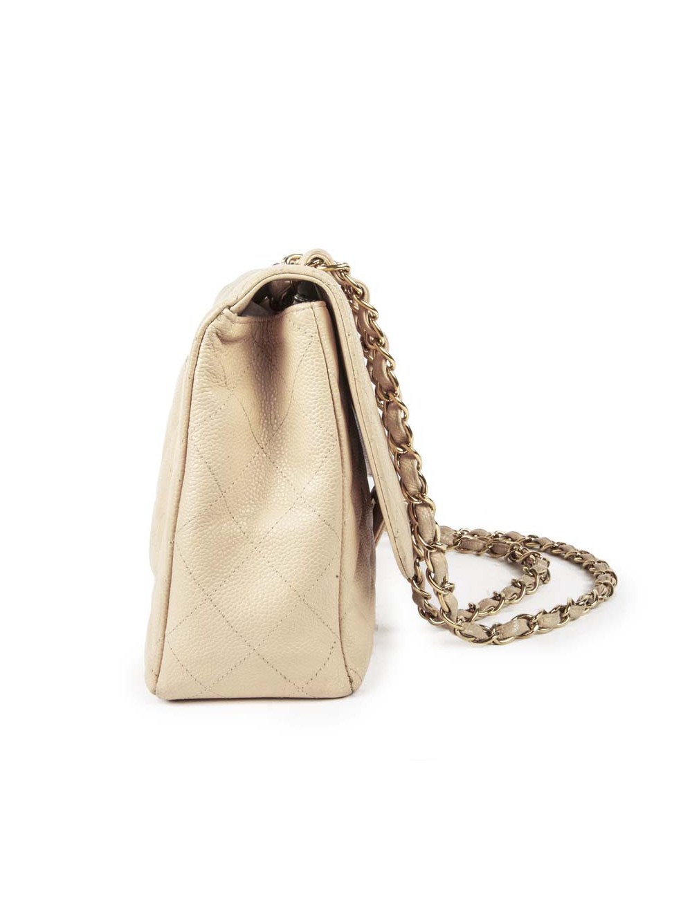 Sac Jumbo CHANEL en cuir caviar gold  doré