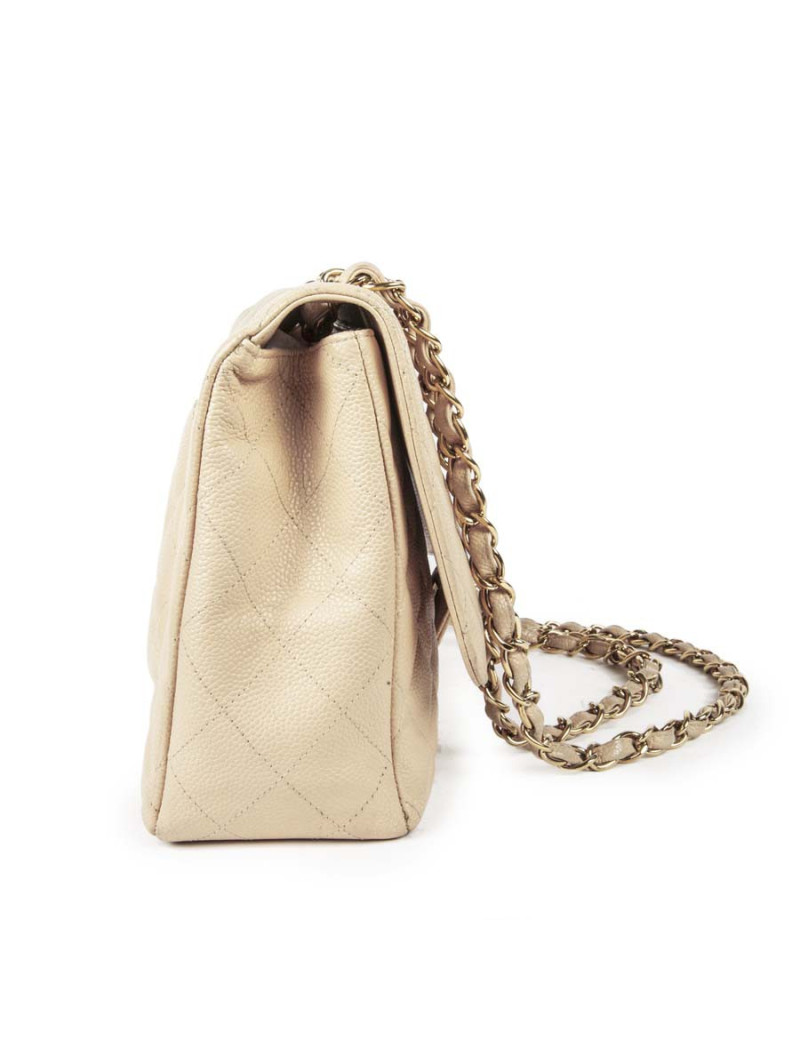 Sac Jumbo CHANEL en cuir caviar gold  doré