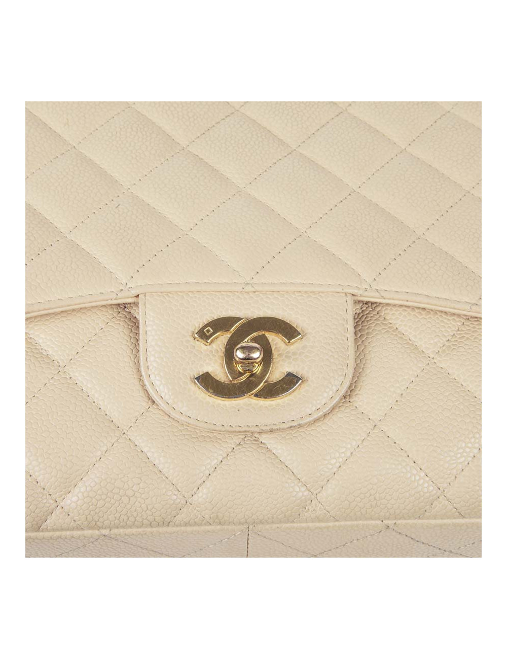 Sac Jumbo CHANEL en cuir caviar gold  doré