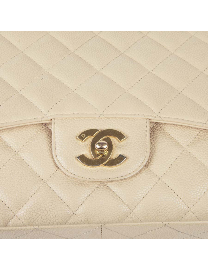 Sac Jumbo CHANEL en cuir caviar gold  doré